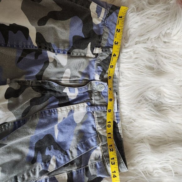 Urban Outfitters Y2K Camo Cargo Pull On Jogger Women's 6 Blue 28x26 Drawstring - Picture 6 of 13